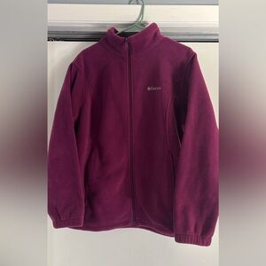 Berry Colored Zip-up Columbia Fleece 1X